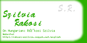 szilvia rakosi business card